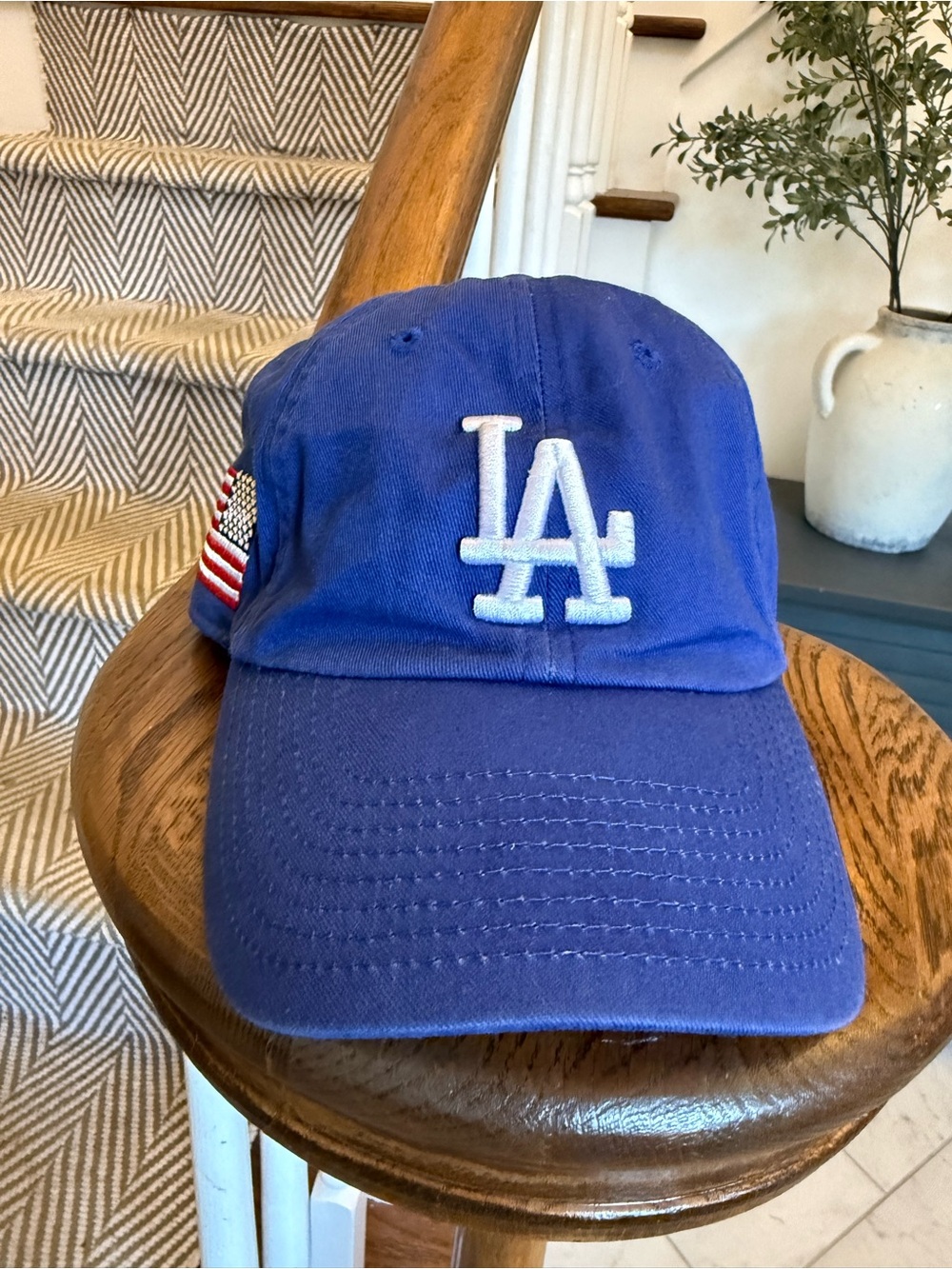 Los Angeles Dodgers Dad Hat | Embroidered LA Logo & American Flag | Adjustable